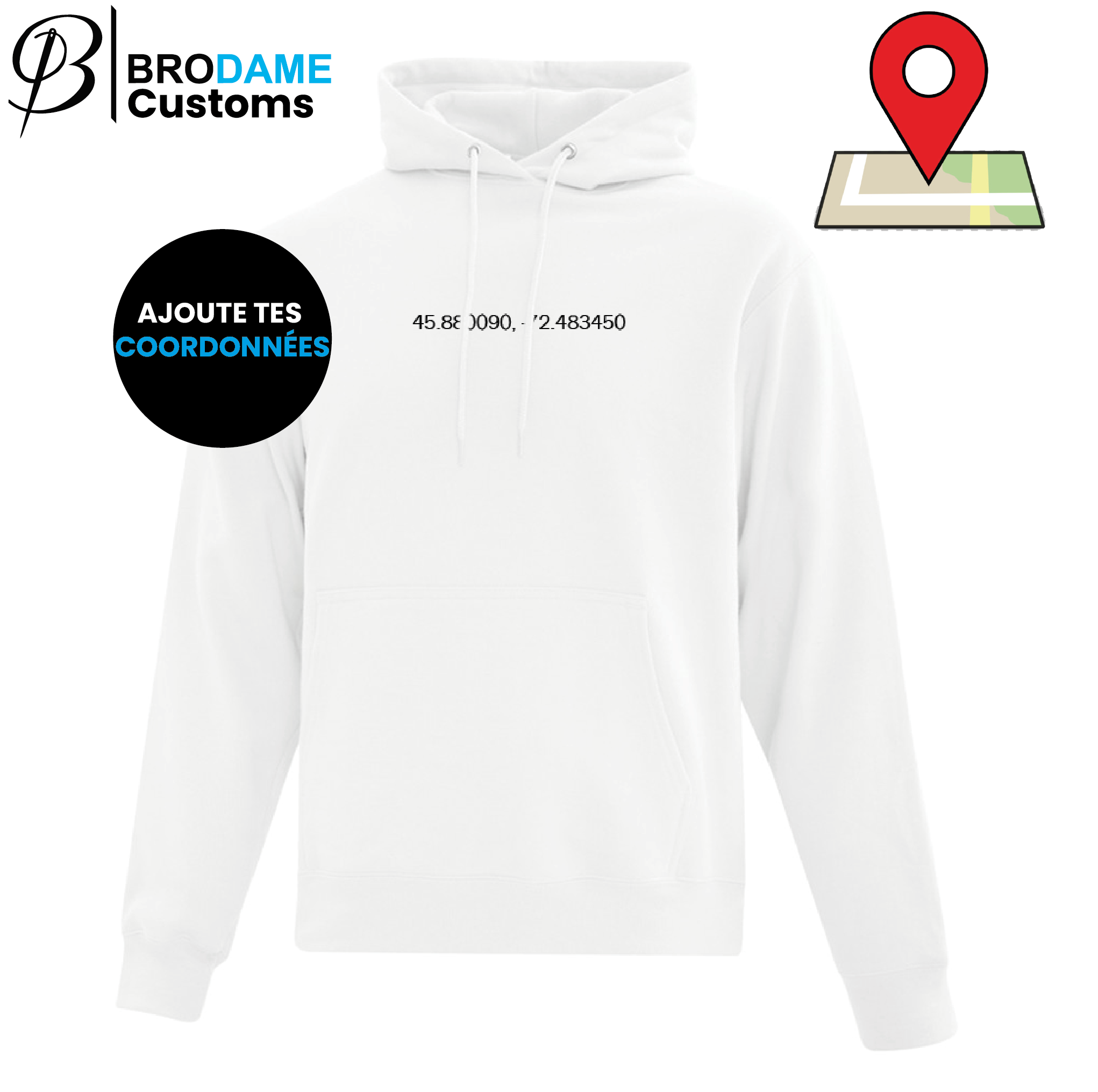 Hoodie personalized Contact details