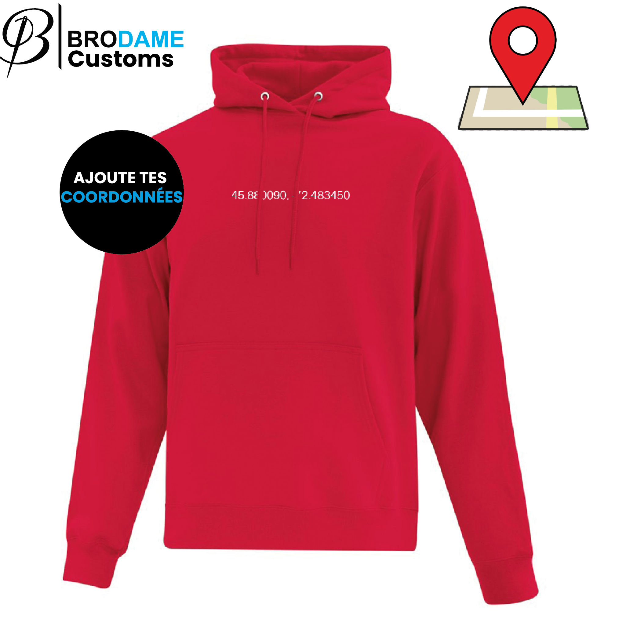 Hoodie personalized Contact details