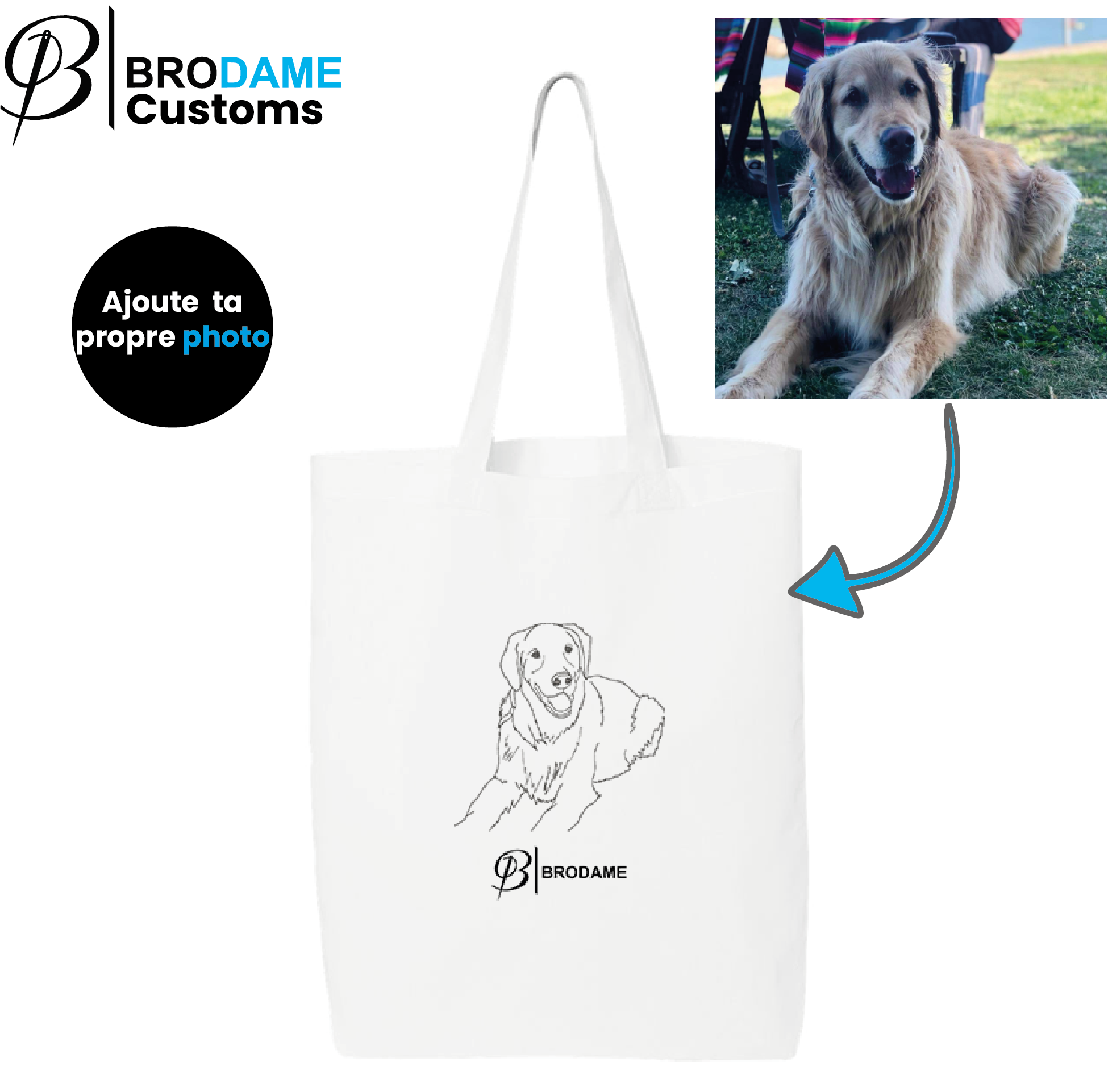 Customized silhouette tote bag